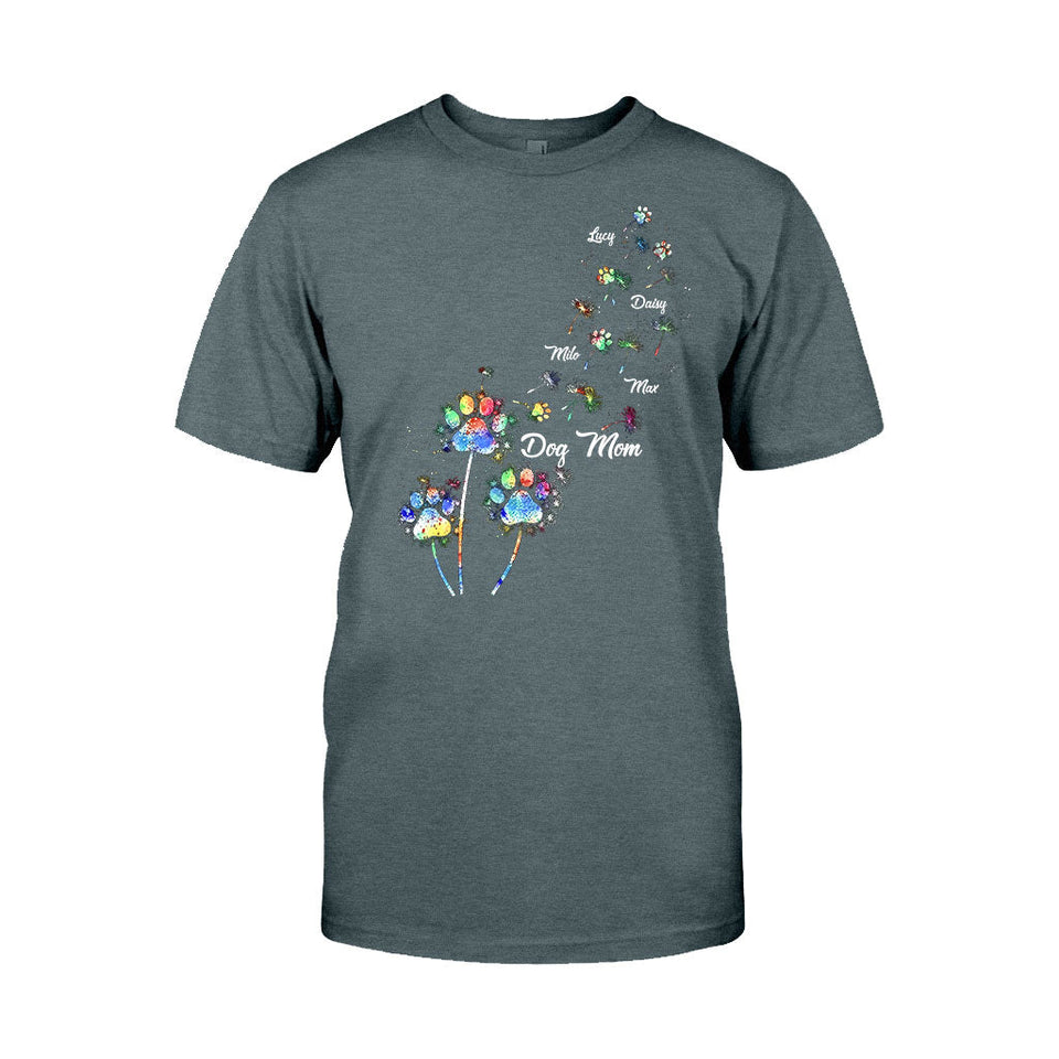 Dog Mom/ Cat Mom/ Pet Mom Colorful Dandelion - Personalized Dog T-shirt And Hoodie