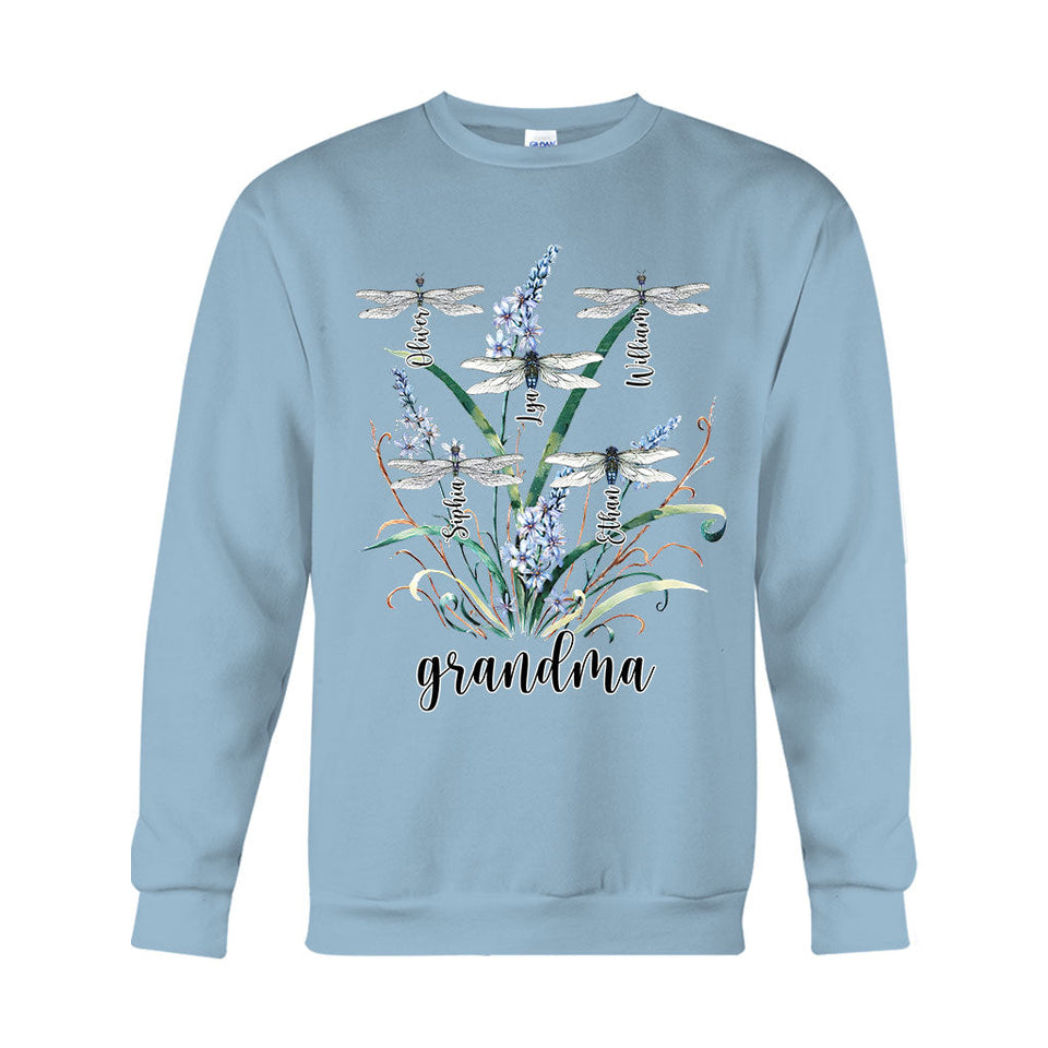 Grandma Mother Dragonfly - Personalized Grandma T-shirt And Hoodie