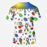 Sensibilisation à l'autisme - T-shirt personnalisé intégral de sensibilisation à l'autisme