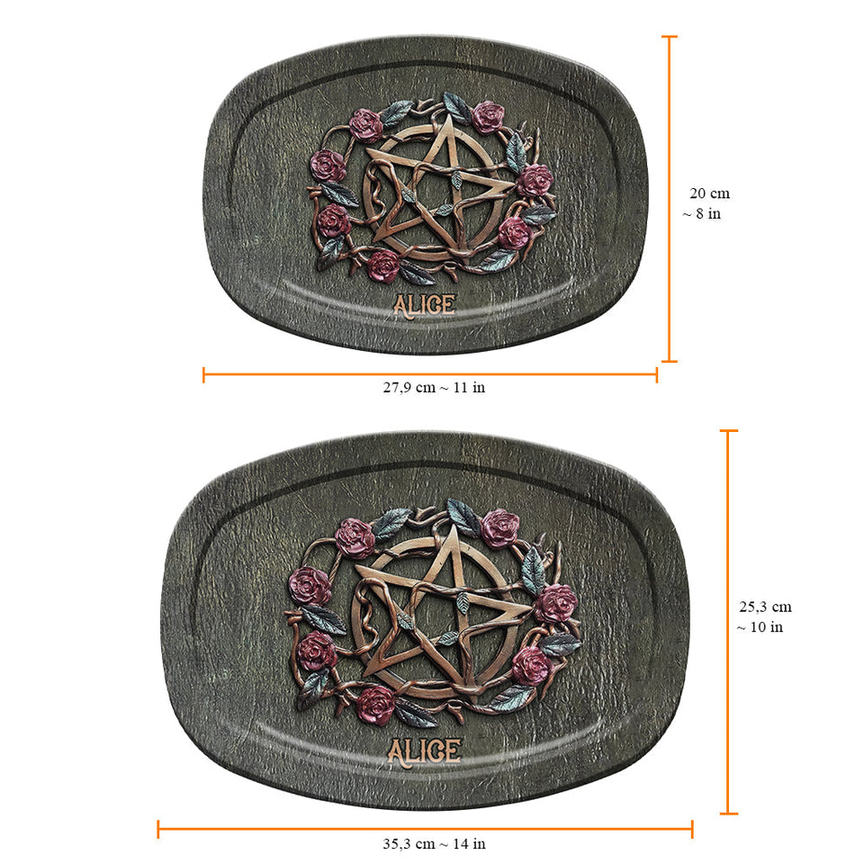 Mystical Witch Ancient Roses - Personalized Witch Plate