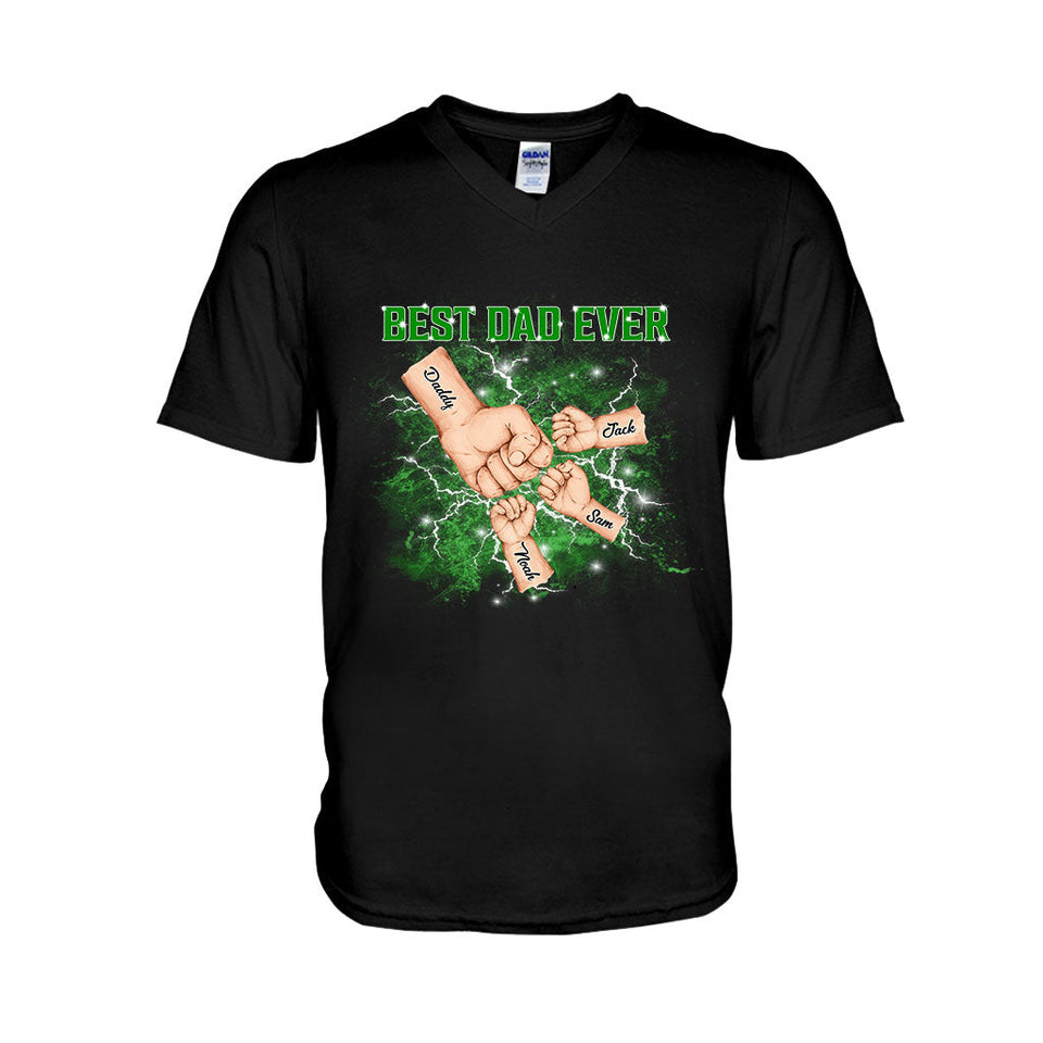 Bootleg Father & Kids Fist Bump - Personalized Father T-shirt And Hoodie
