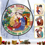 No Returns Or Refunds - Personalized Couple Stained Glass Suncatcher