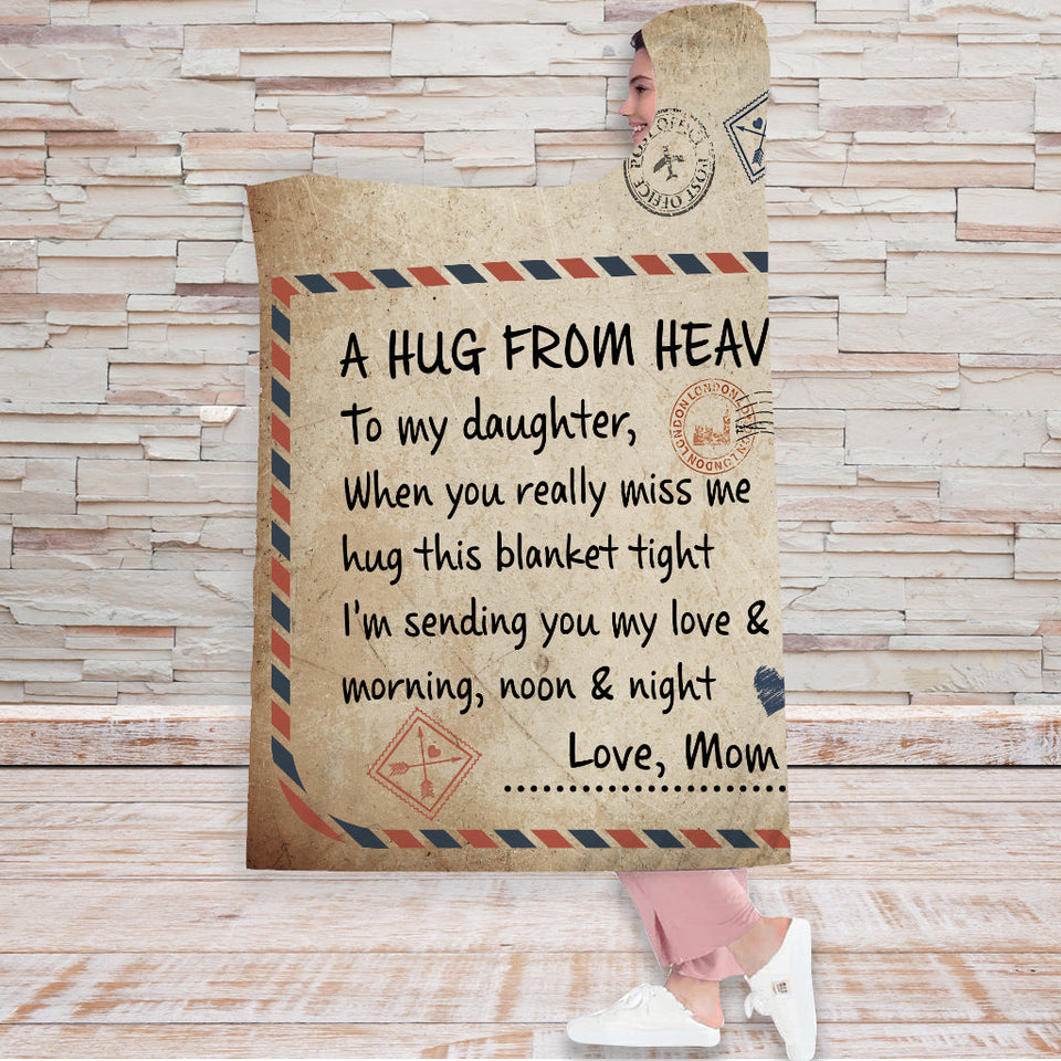 A Hug From Heaven - Personalized Memorial Hooded Blanket