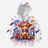 4th Of July Highland Cow - Personalized All Over Shirt