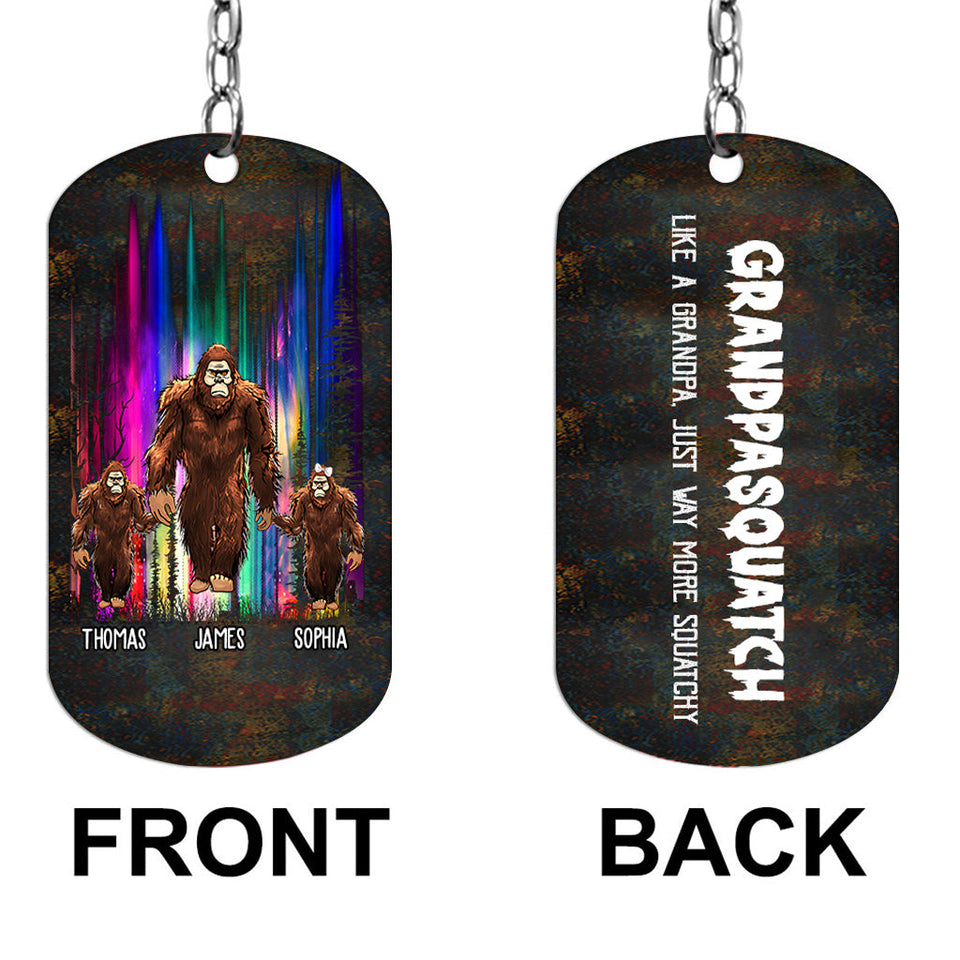 Grandpasquatch - Personalized Grandpa Stainless Steel Keychain