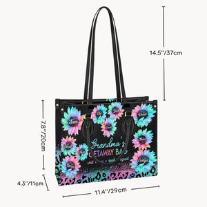 Grandma's Getaway Bag - Personalized Grandma Leather Handbag