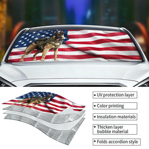 Back The Blue K9 - Personalized Police Officer Car Sunshade