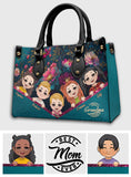 Best Grandma Mom Ever - Personalized Grandma Leather Handbag