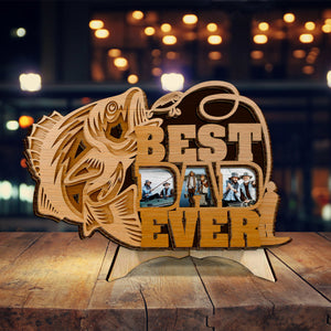 Best Dad Ever - Personalized Father 2 Layered Wood Sign / Wood Plaque