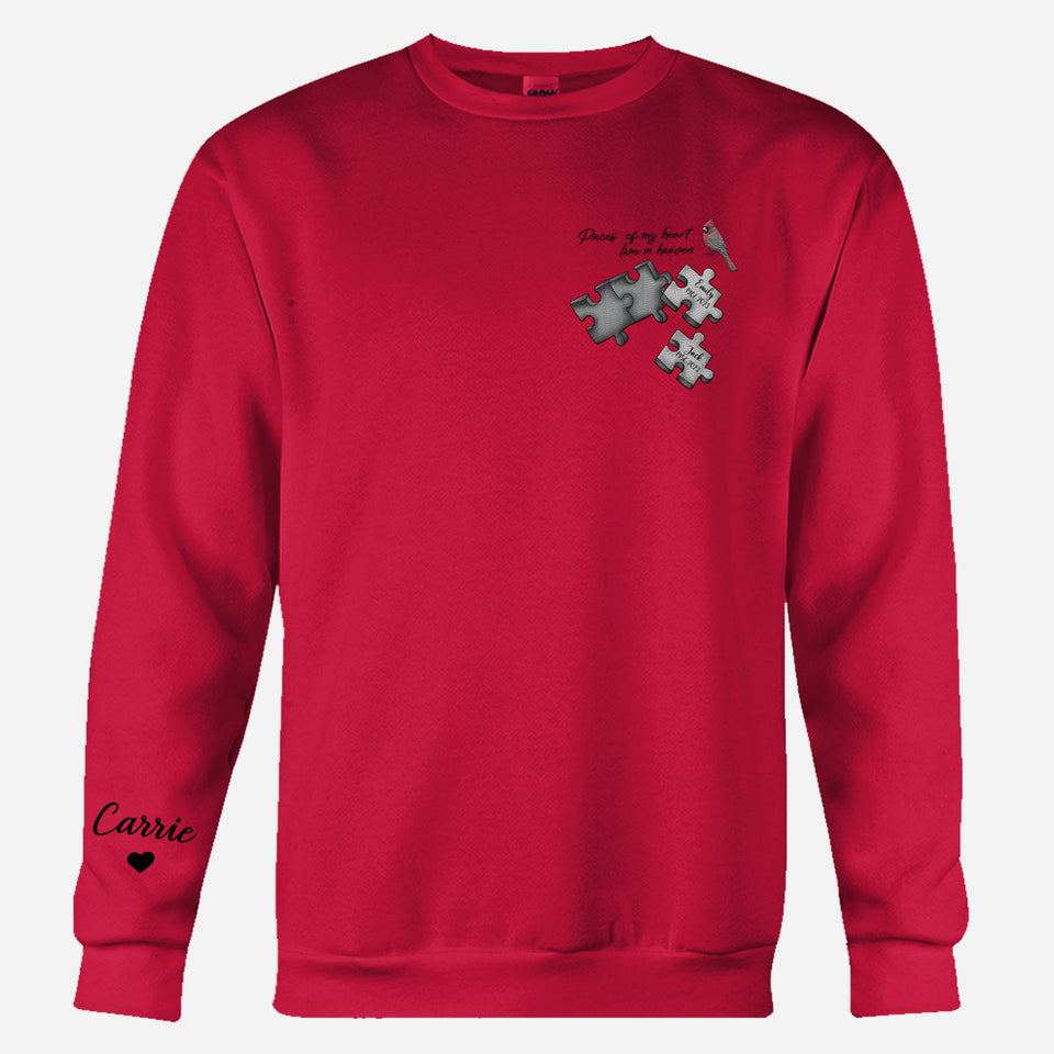 Memorial Butterfly Dragonfly Heaven Feather - Personalized Memorial Embroidered Sweater