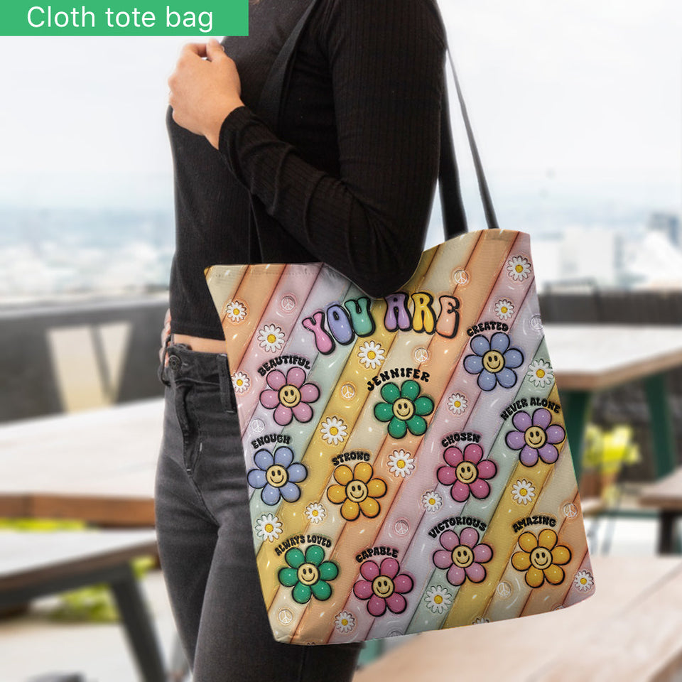 You Are Beautiful Strong Victorious Enough - Personalized Hippie Tote Bag
