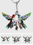 Family Members Hummingbirds Beautiful Birds - Personalized Family Custom Shaped Keychain