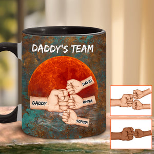 Daddy's Team - Personalized Father Accent Mug