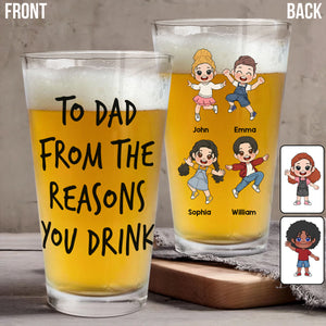 Reasons To Drink - Personalized Father Beer Glass
