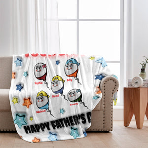 We Used To Live In Your Balls - Personalized Father Blanket
