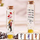 I Met You, I Liked You, I Love You, I'm Keeping You - Personalized Couple Mini Bottle Ornament