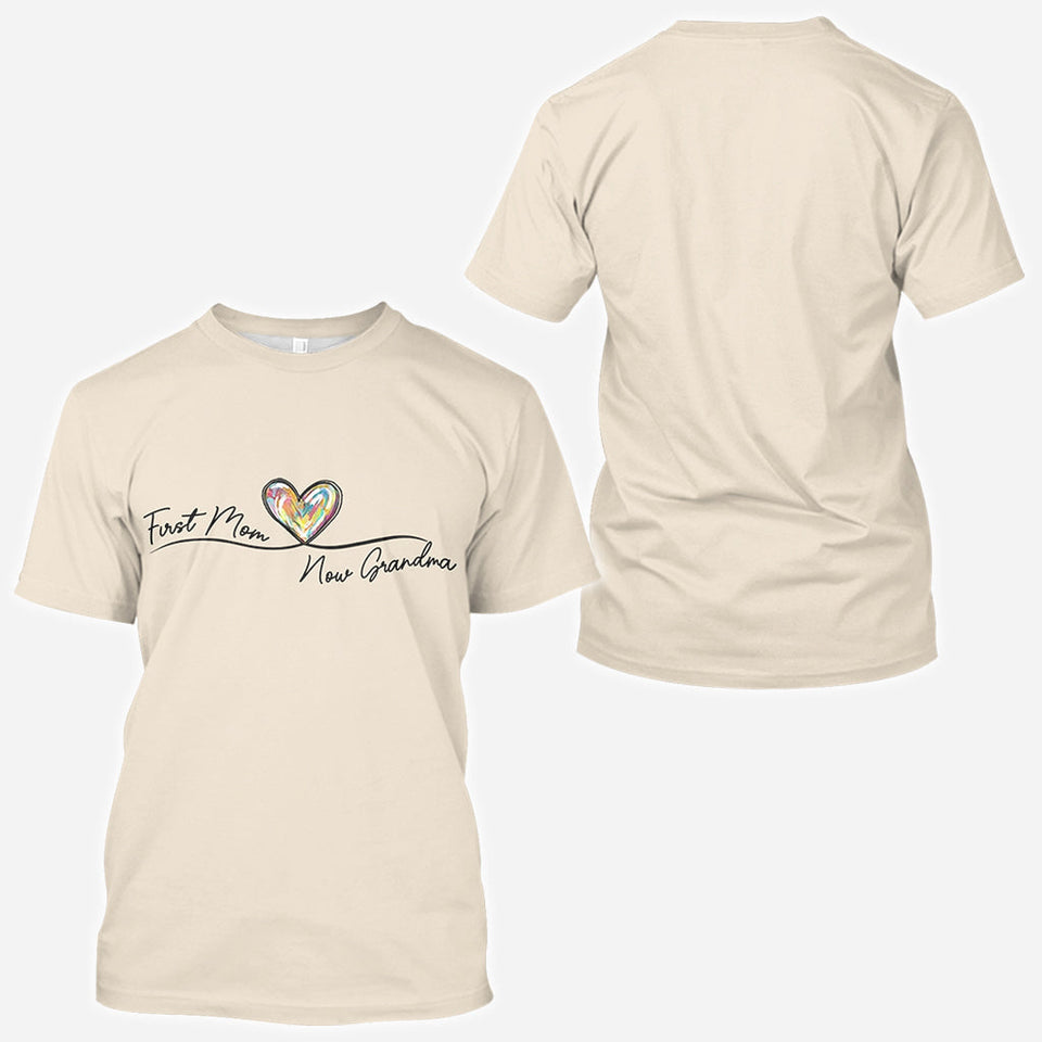 First Mom Now Grandma - Personalized Grandma All Over Shirt
