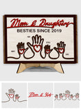 Mother And Children Hands - Personalized Mother 2 Layered Wood Sign / Wood Plaque