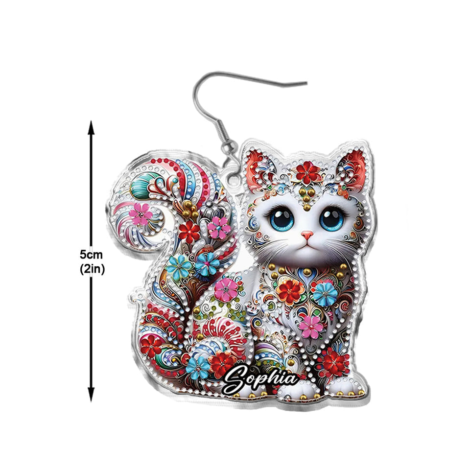 Beautiful Cat - Personalized Cat Earrings
