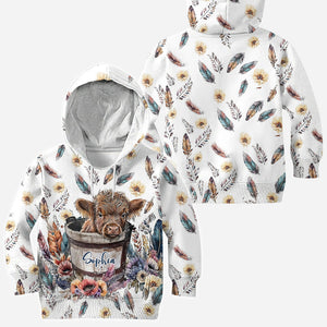 Baby Highland Cow In a Bucket - Personalized All Over Shirt