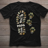 Dad Foot Print Paw Prints - Personalized Father T-shirt And Hoodie