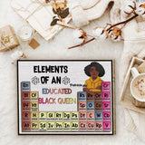 Elements Of An Educated Black Queen - Personalized African American 2 Layered Wood Sign / Wood Plaque