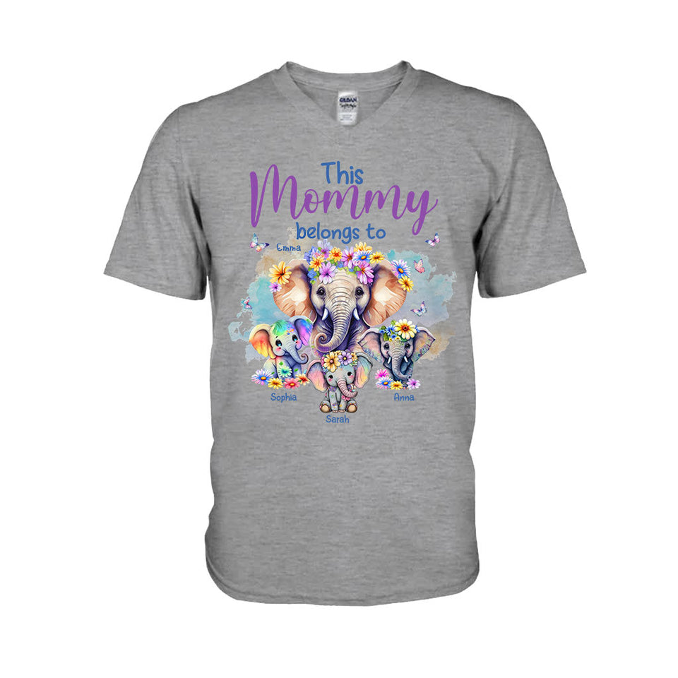 Elephants This Mommy Belongs To - Personalized Mother T-shirt And Hoodie