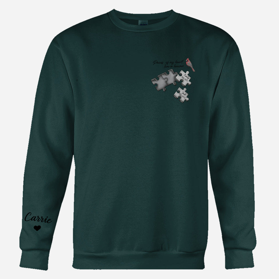 Memorial Butterfly Dragonfly Heaven Feather - Personalized Memorial Embroidered Sweater