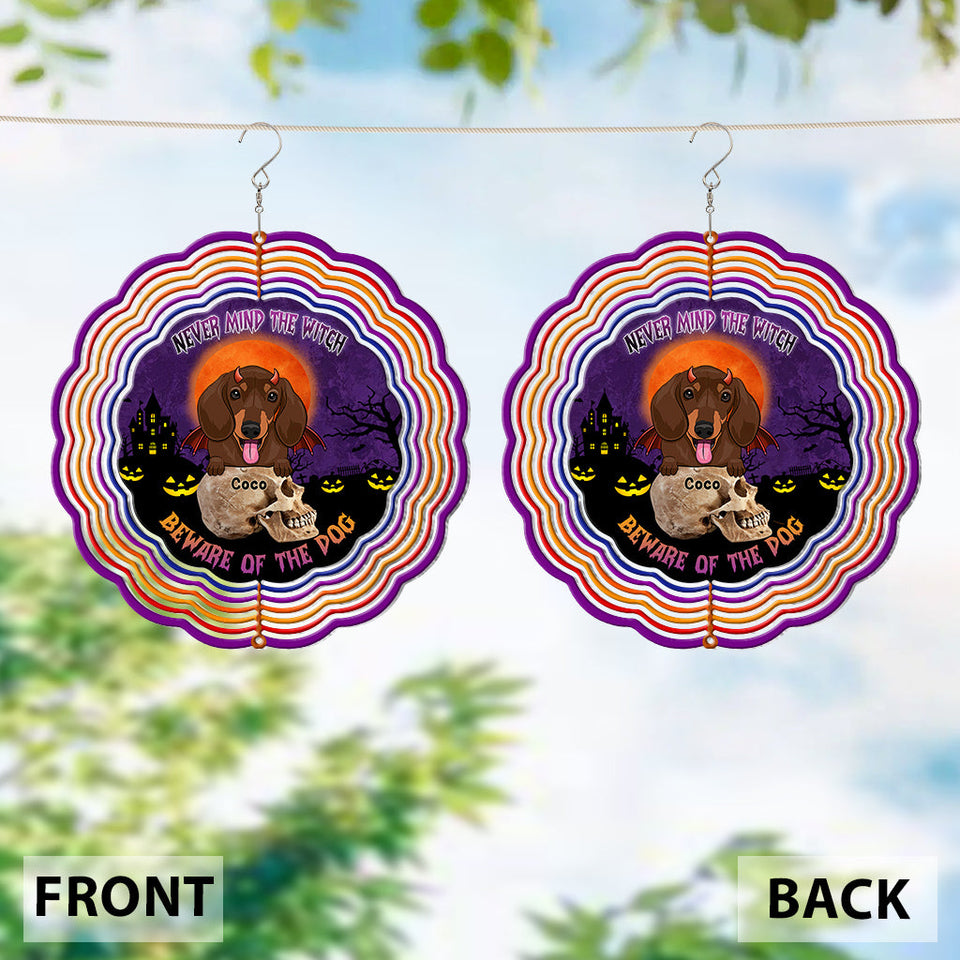 Beware Of The Dogs - Personalized Dog Wind Spinner