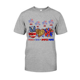 Peace Love American Nana Mama Any Title - Personalized Mother T-shirt And Hoodie