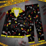 True Crime Junkie - Personalized Button Down Pajamas