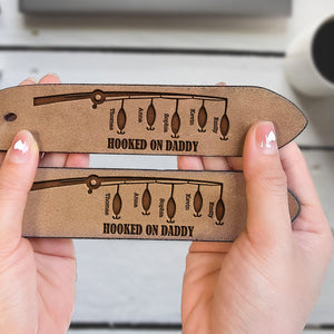 Hooked On Dad - Personalized Father Leather Belt