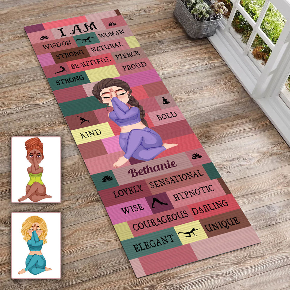 Yoga Girl I Am Bold Pink - Personalized Yoga Yoga Mat