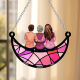 I Love You Mom - Personalized Mother Window Hanging Suncatcher Ornament