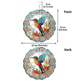 Beautiful Hummingbird Surrounded by Flowers - Personalized Hummingbird Wind Spinner