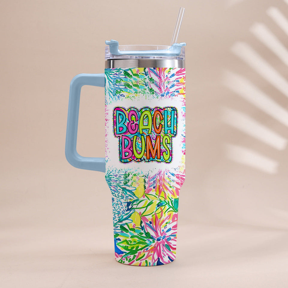 Beach Bum Besties - Personalized Sea Lover Tumbler With Handle