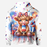 4th Of July Highland Cow - Personalized All Over Shirt