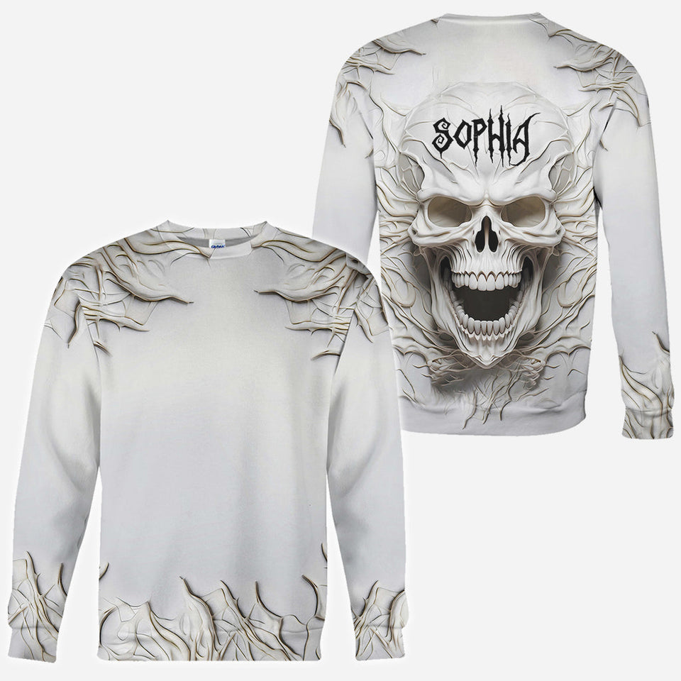 Beautiful White Skeleton - Personalized Skull All Over Shirt