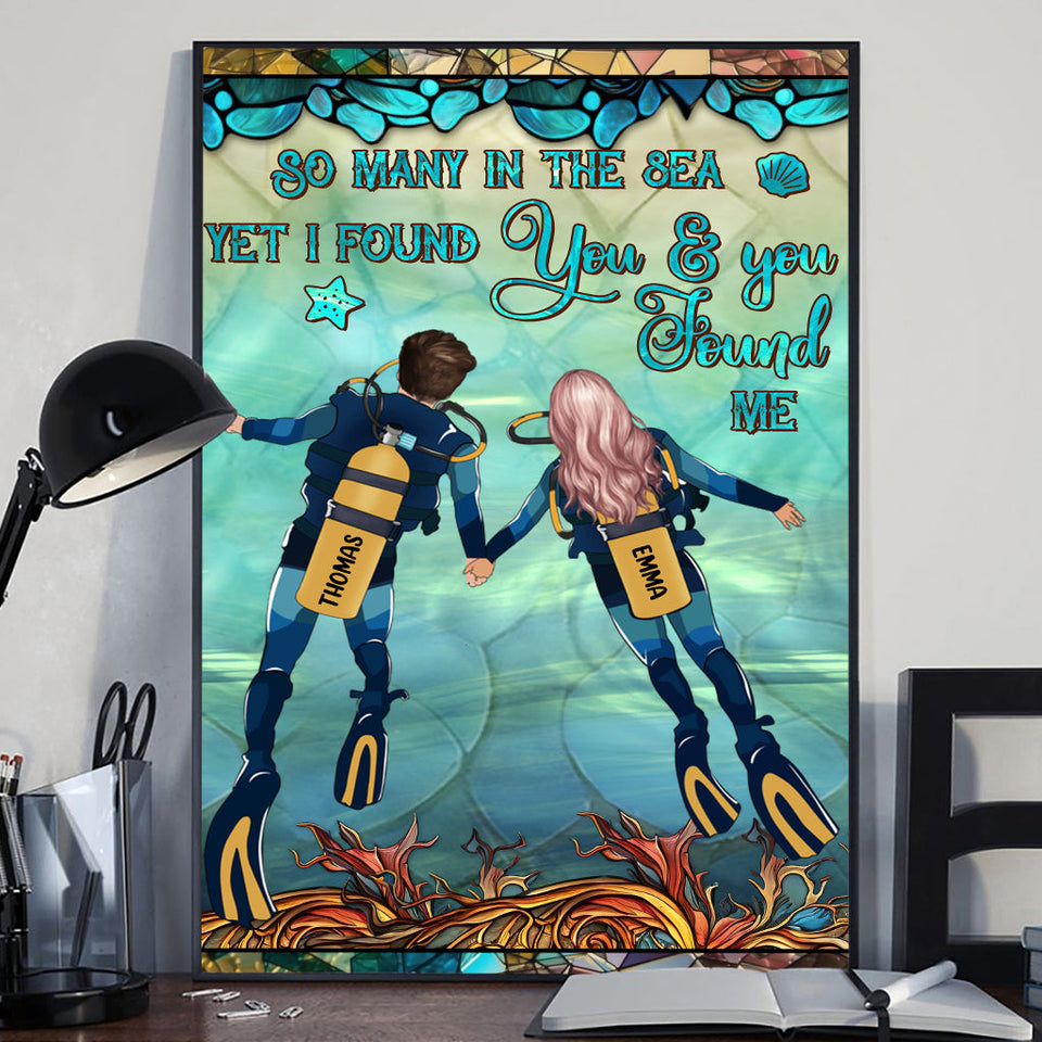 You & Me And The Sea - Personalized Scuba Diving Canvas And Poster