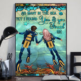 You & Me And The Sea - Personalized Scuba Diving Canvas And Poster