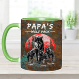Grandpa's Wolf Pack - Personalized Father Accent Mug