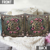Mystical Witch Ancient Roses - Personalized Witch Throw Pillow