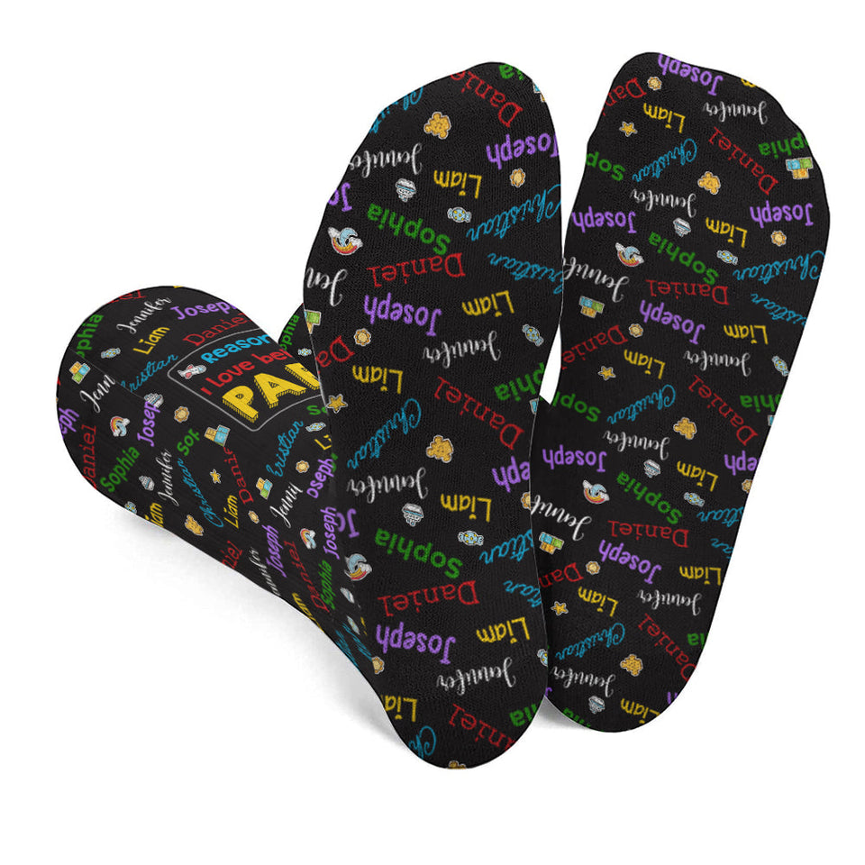 Reasons I Love Being A Grandpa - Personalized Grandpa Socks