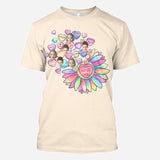 Heart Candy Flower BFF With Face Custom - Personalized Bestie All Over Shirt