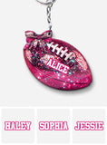 In Octorber We Watch - Personalized Football Keychain