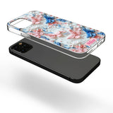 Pink And Blue Butterflies - Personalized Butterfly Clear Phone Case