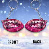In Octorber We Watch - Personalized Football Keychain