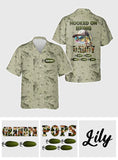 Hooked On Being Dad/ Grandpa... - Personalized Fishing Hawaiian Shirt