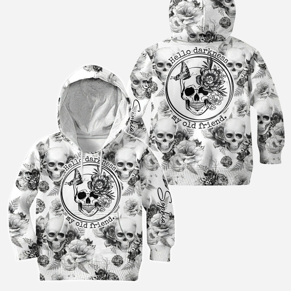Pink Roses Skull - Personalized Skull Hoodie and Leggings