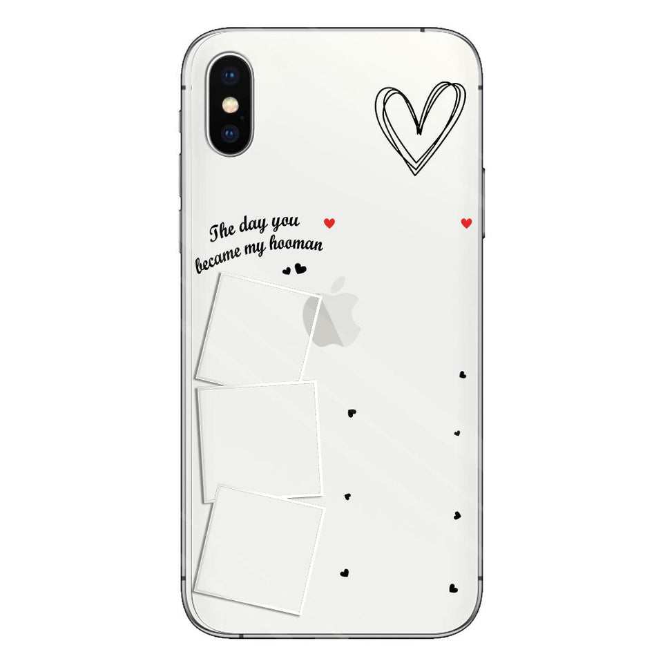 The Day You Became My Hooman Dog Cat Pet Lover Custom Photos And Calendar - Personalized Dog Clear Phone Case